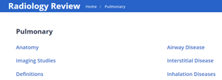 Pulmonary chapter subtopics